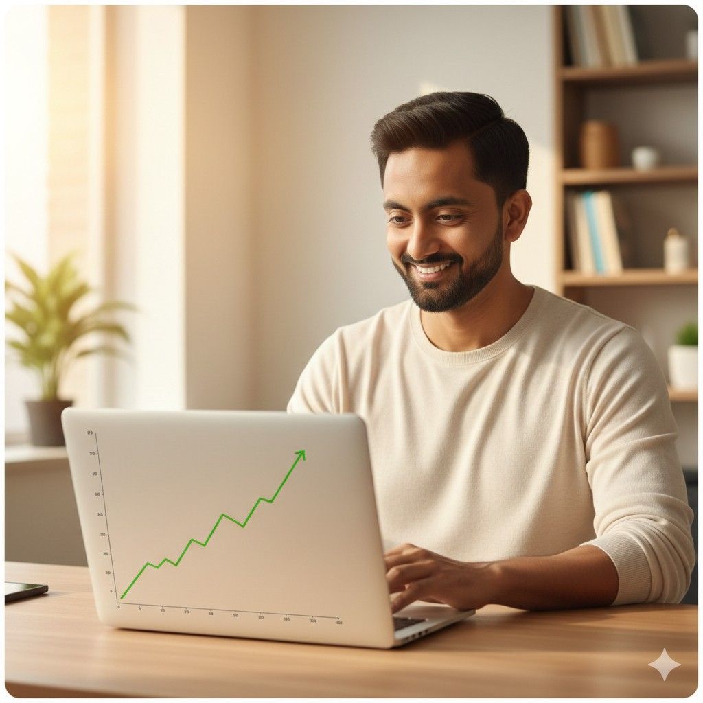 Digital Marketing Agency Owner Working on Laptop